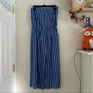 Forever 21 - Blue and White Striped jumpsuit